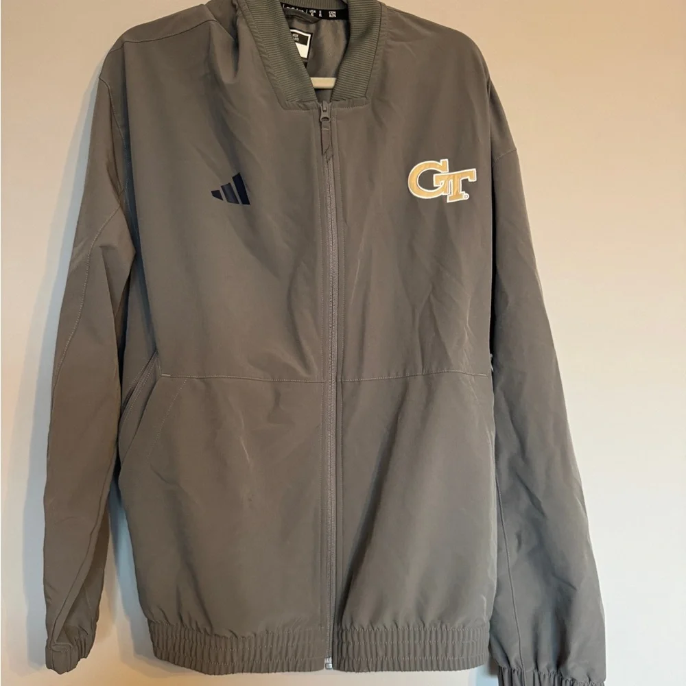 adidas Gray GT Bomber-Style Jacket with Logo